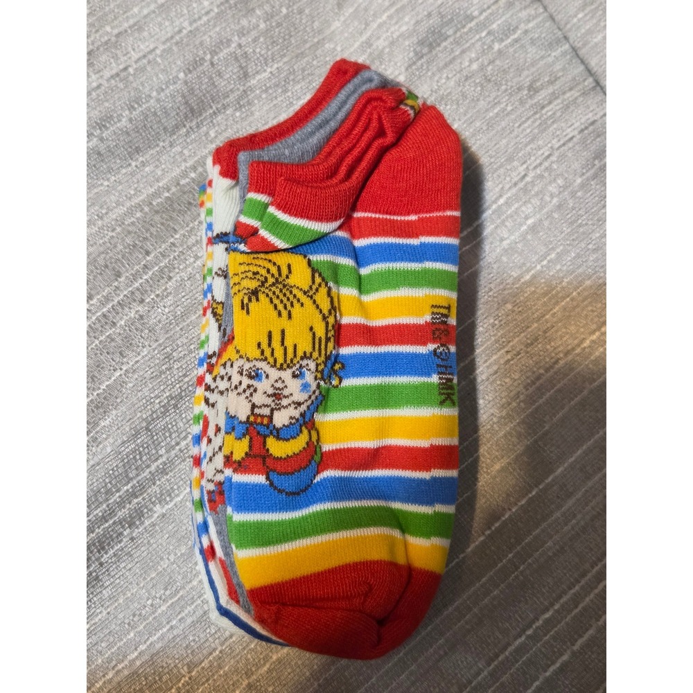 Rainbow Brite No-Show Socks 6 Pair Pack Womens Shoe Size 4-10 Retro 80s Graphics - Picture 3 of 5